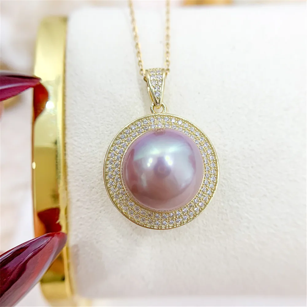 S925 Sterling Silver Pearl Pendant Settings Blank/Base For DIY Pendant Jewelry Making Accessories Suitable for 12-13mm Bead