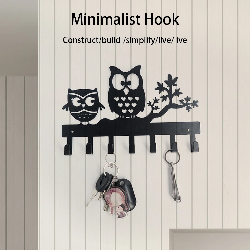 

Металлический настенный держатель для ключей, самоклеящееся украшение для дома, кухни, ванной комнаты, 7 крючков