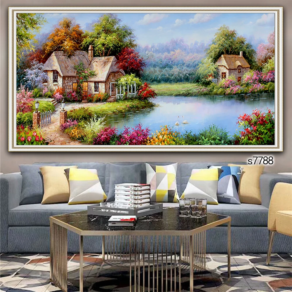 

Handmade realistic 3d beautiful oil picture scenery wallpaper