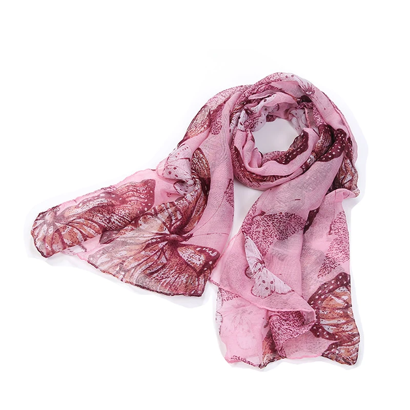 Женский длинный шарф с принтом бабочек 3 цвета |