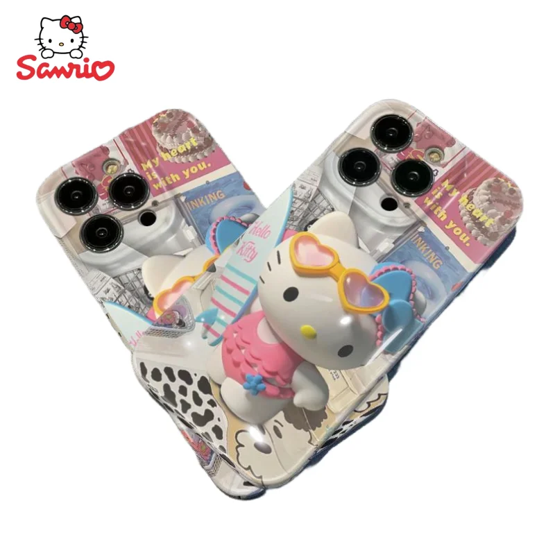 

Sanrio Hello Kitty anime cartoon cute mobile phone case iPhone11 12 13 14promax xs xr creative kawaii all-inclusive hard shell