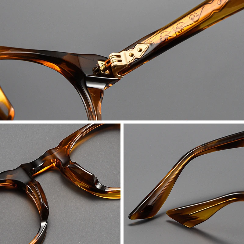 Японская круглая оправа для очков ручной работы мужские ретро ацетатные очки