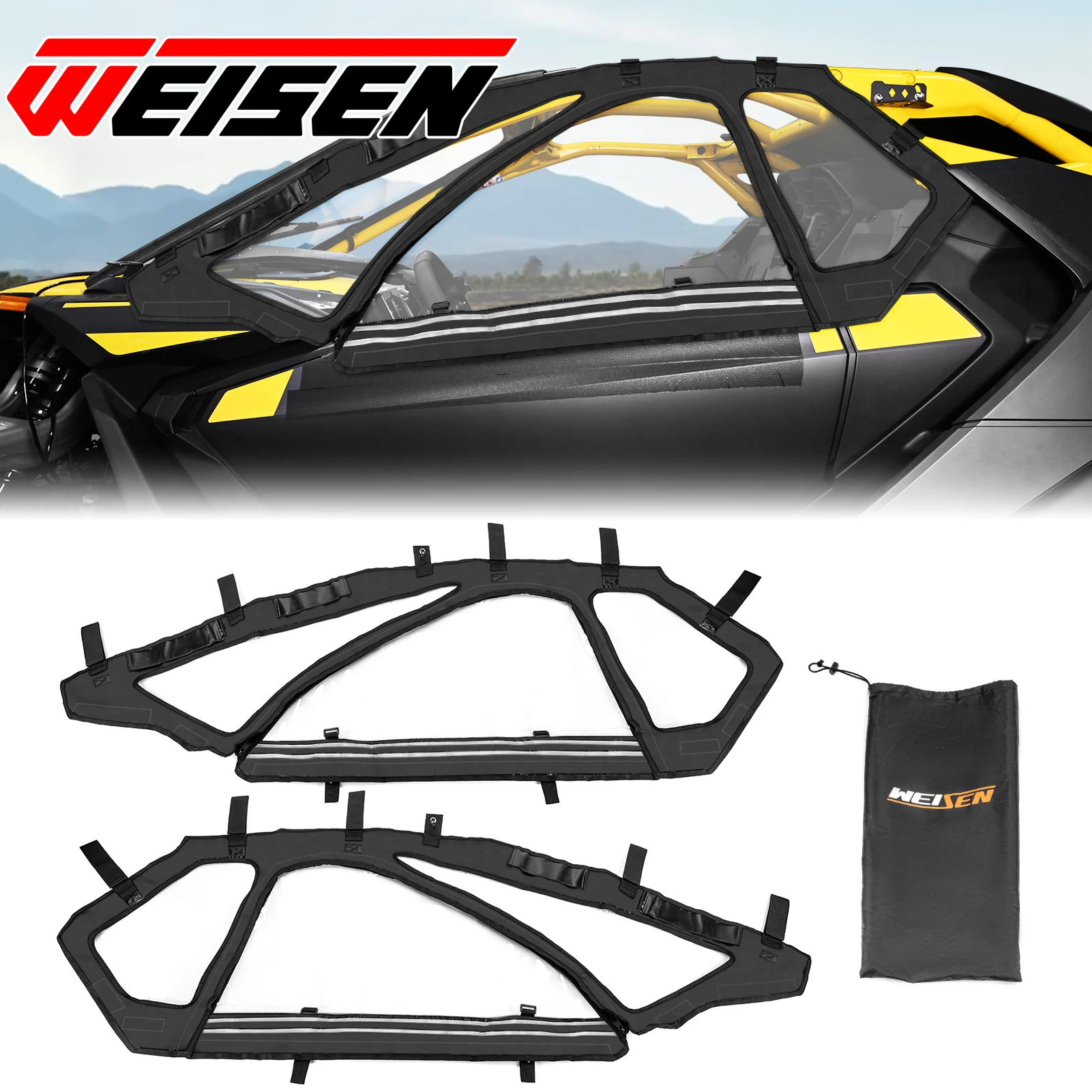 

UTV без дрели, мягкие оконные корпуса, комплект верхних дверей для Can Am Maverick R 2024-2025, модель 2-дверной (не подходящая 4-дверная), аксессуары)