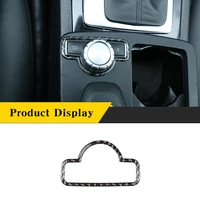 real carbon fiber central control multimedia knob trim frame sticker for mercedes benz c class w204 2007 2013 car accessories