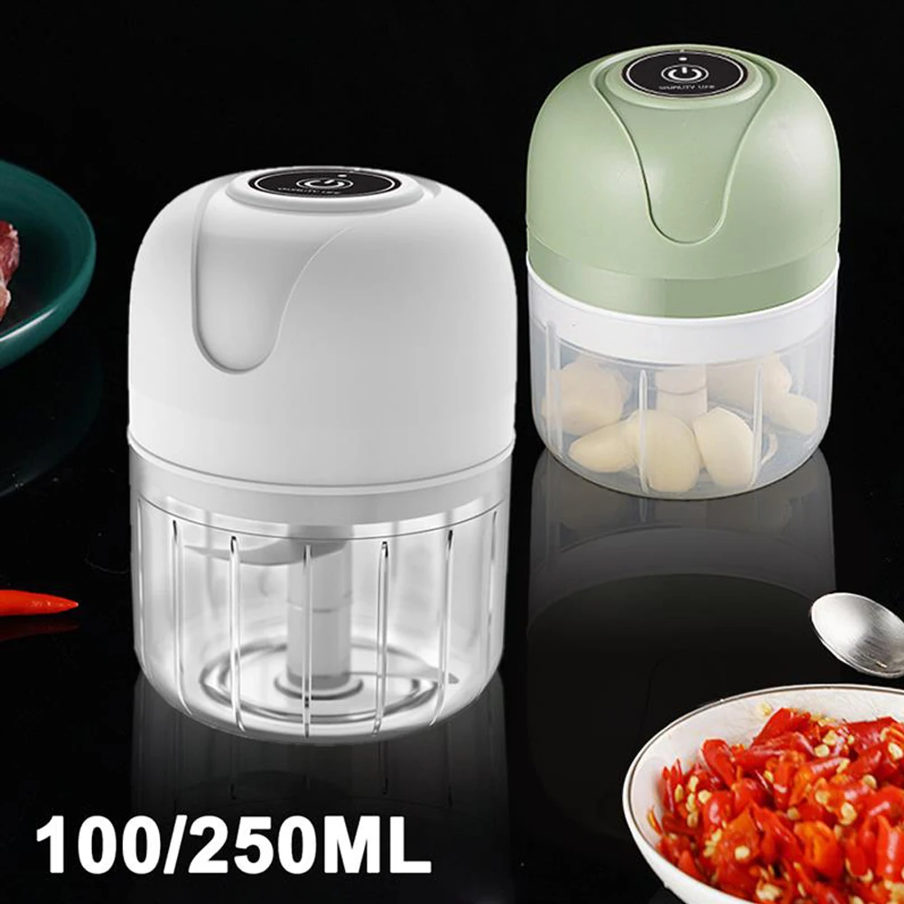 

Rechargeable USB Electric Mini Garlic Chopper Wireless Food Processor 100ml/250ml Cup for Garlic Pepper Chili Spice Kitchen Tool