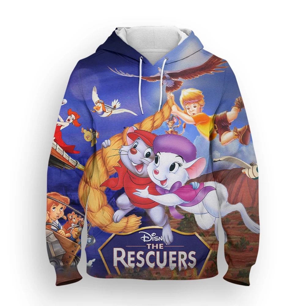 

Cartoon Anime Sweatshirt Men's Disney Rescue Team 3D Printing Men's Hoodie Casual Spring Autumn Men's Clothes