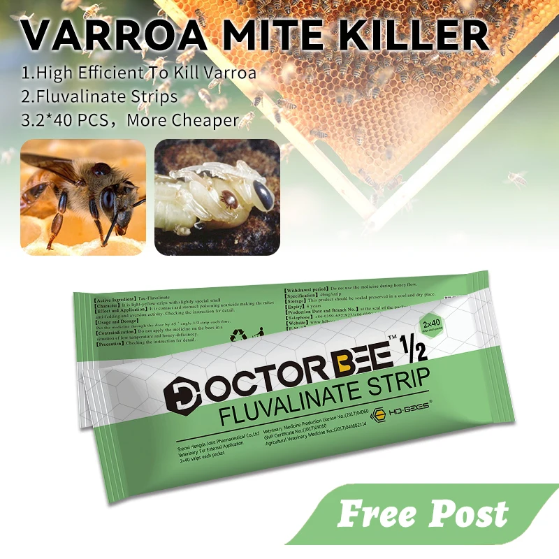

Doctor Bee 80 Strips Fluvalinate Strip Highly Active Bee Varroa Mite Killer Beekeeping Traps For Beekeeper Suppiler
