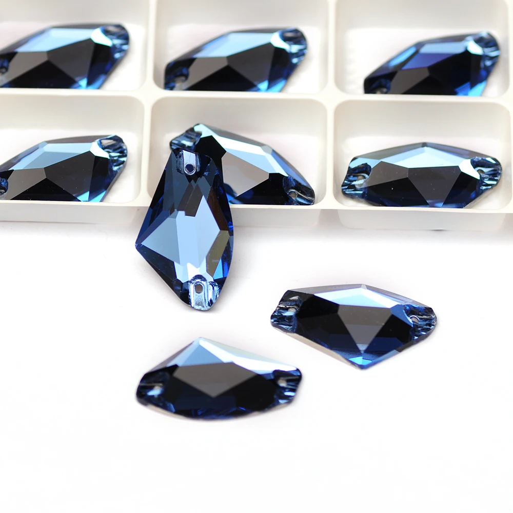 

Sapphire Shiny Galactic Glass Strass Flatback Crystal Sew On Rhinestones Crafts Glitter 3D Sewing Accessories Design Decorations