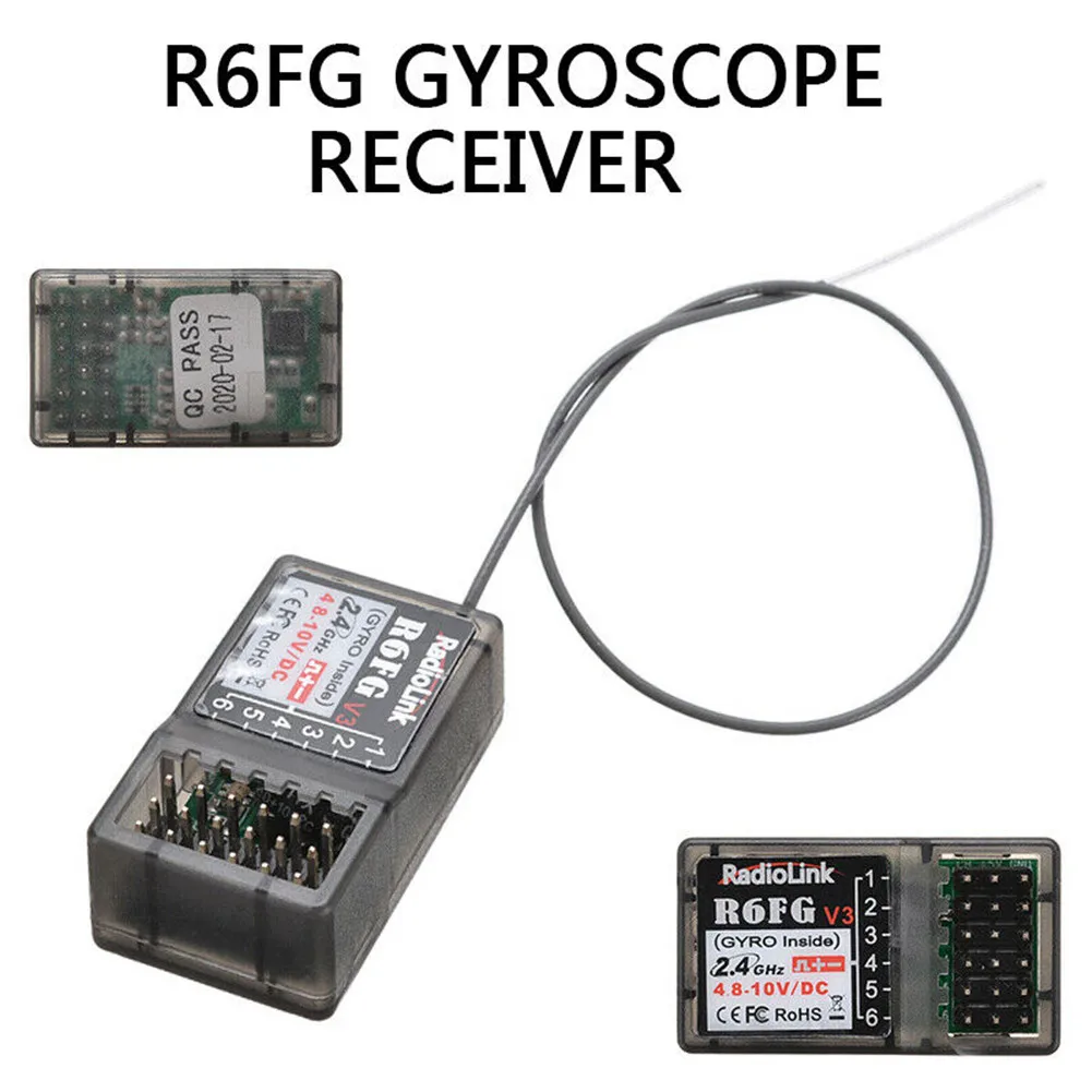 

DC 4.8-10V R6FG 2.4Ghz 6CH Gyro RC Car/Boat Receiver for Radiolink RC6GS RC4GS RC4G RC3S T8FB Transmitter