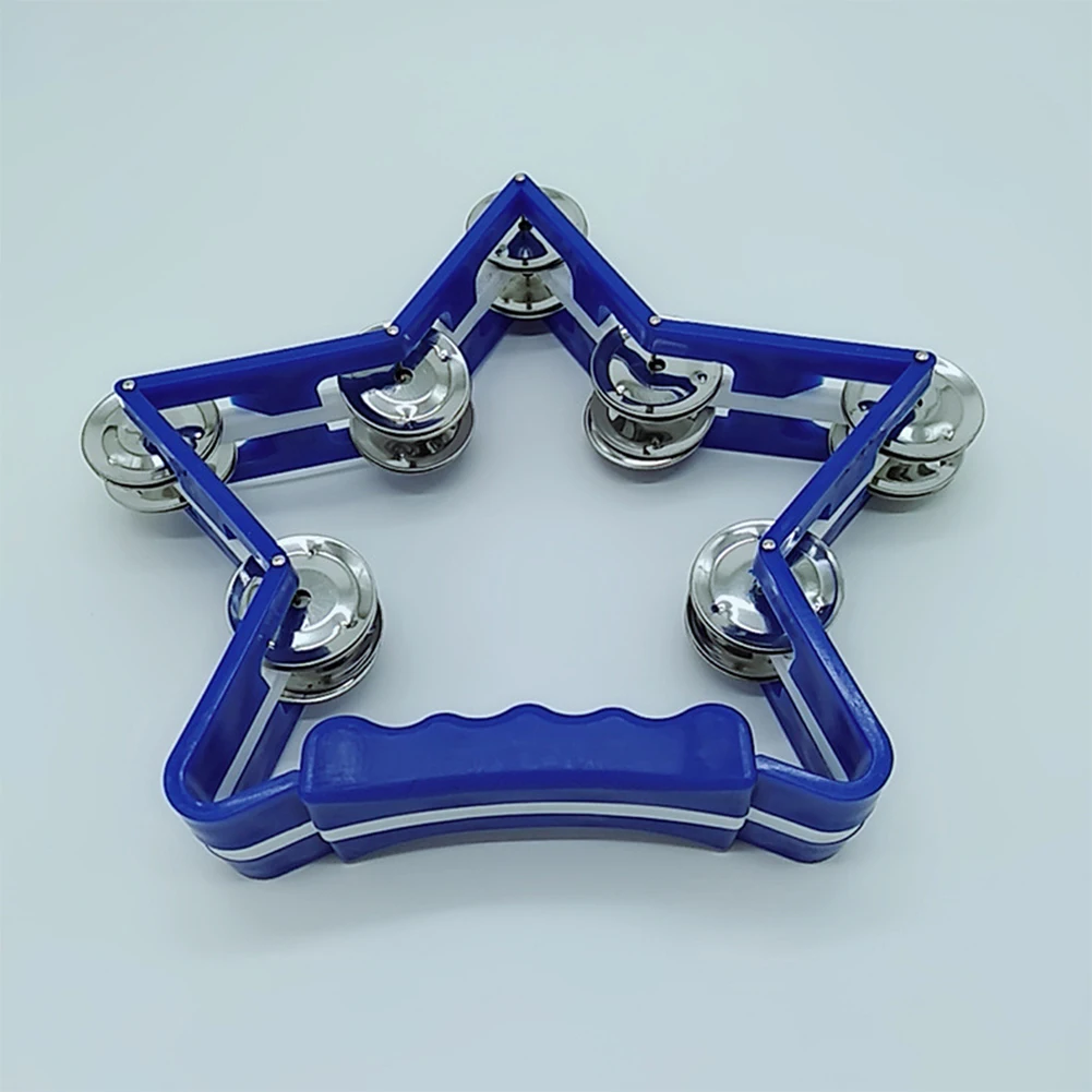 

Pentagram Shape Tambourine Hand Bells Percussion Instrument Party Play Toys Drum Party Game Baby Toy Star Shape With Hand Grip