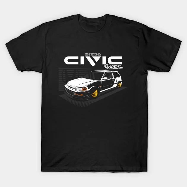 

2021 Men/Women's Summer Black Street Fashion Hip Hop Honda Civic Nouva T-shirt Cotton Tees Short Sleeve Tops