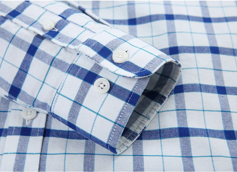 100 Cotton Long Sleeve Shirt for Men Plaid & Stripe Shirt Mens Oxford Casual Fashion Clothing Trends Button Down Korean Clothes