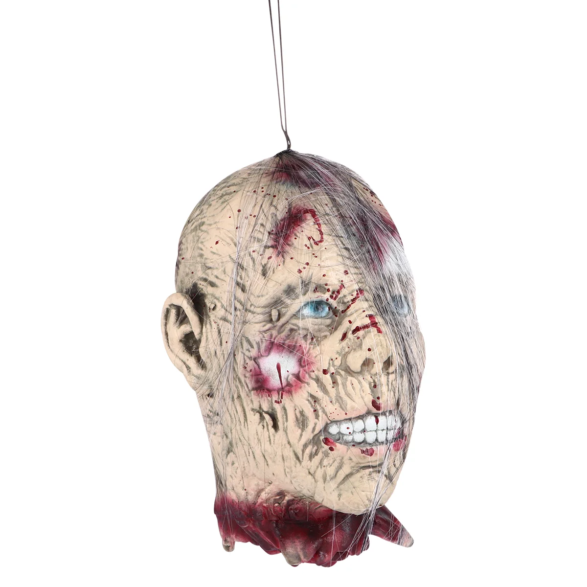 

Head Hangingdead Scary Zombie Creepy Costume Pendant Severed Decorations Ornament Decor Decoration Latex Parts Bald Scars Body