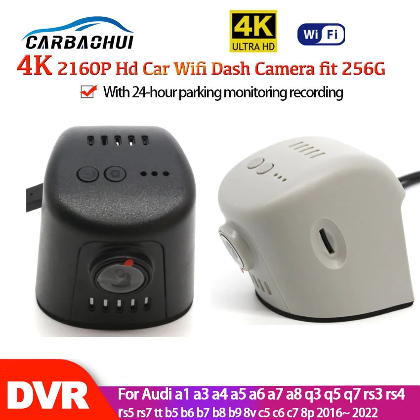 HD 4K wideorejestrator samochodowy kamera na deskę rozdzielczą dla Audi a1 a3 a4 a5 a6 a7 a8 q3 q5 q7 rs3 rs4 rs5 rs7 tt b5 b6 b7 b8 b9 8v c5 c6 c7 8p 2016 ~ 2022