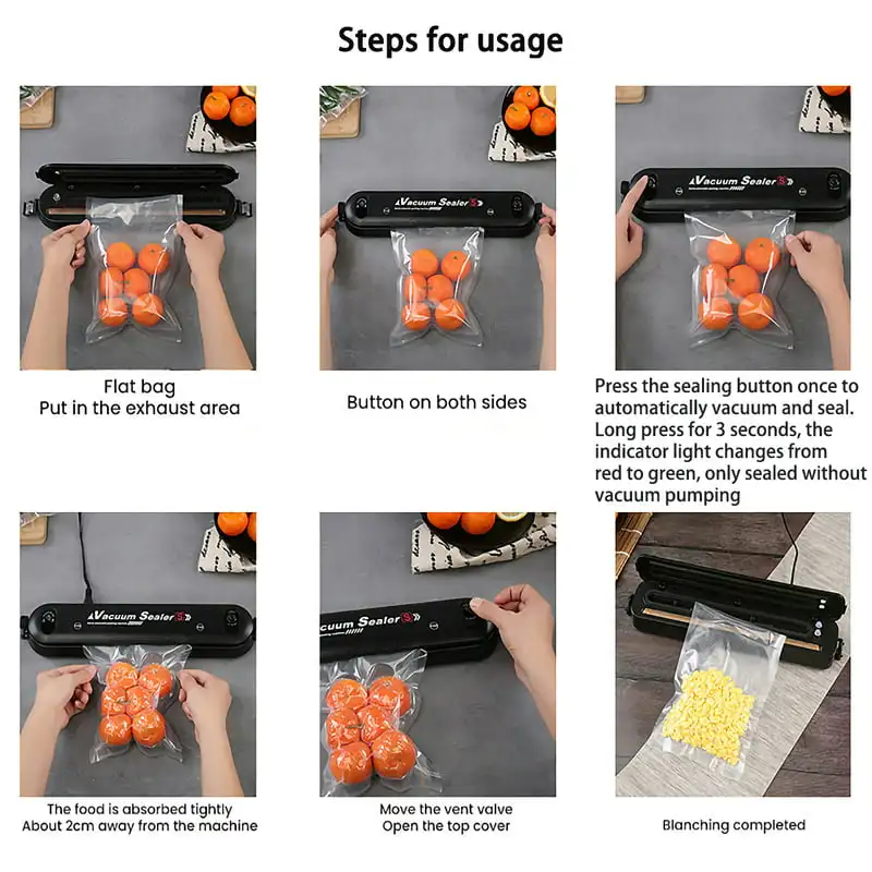 

Mini Food Vacuum Sealer with 10 Vacuum Sealer Bags Air Sealing Preserver System for Food Saver and Preservation of Home & Comm