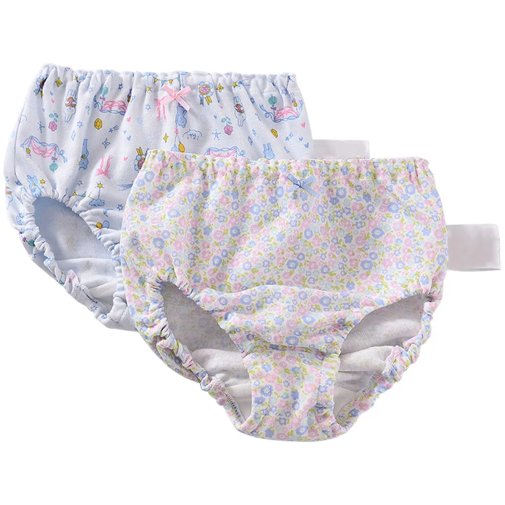 

2PCS Girls Baby Disper Pants Cotton Children Panty Girl Panties Underpants Newborn Boys Toddler Underwear