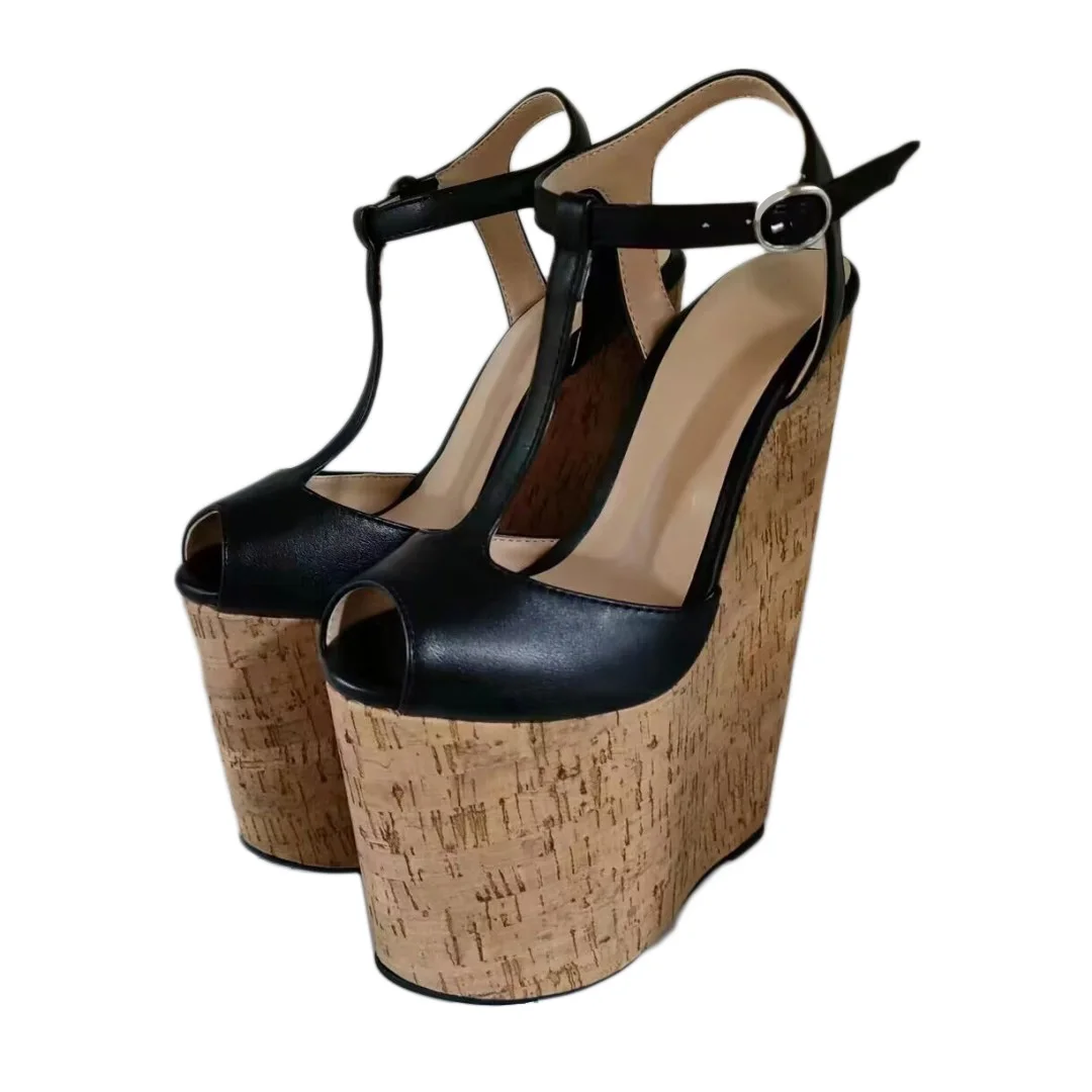 

Обувь SHOFOO, Модные женские сандалии на высоком каблуке. Высота каблука около 20 см. Босоножки на танкетке. Летняя женская обувь