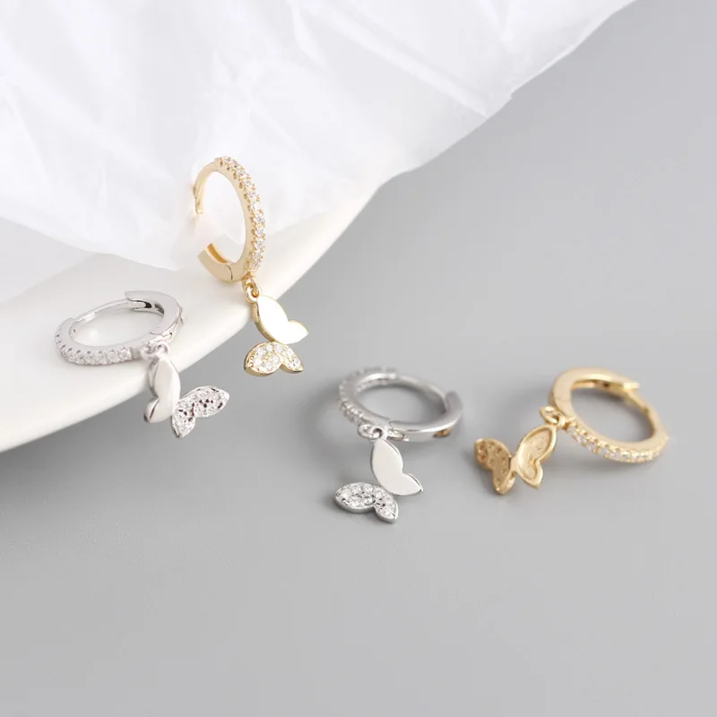 

Butterfly Hoop Earrings 925 Sterling Silver Gold Dainty Minimalist Huggie Dangle Drop Earrings Perfect Gift For Women Girls