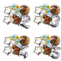 disney moana silver digital latex balloon set theme birthday celebration party decoration photo prop baby shower kids girl gift