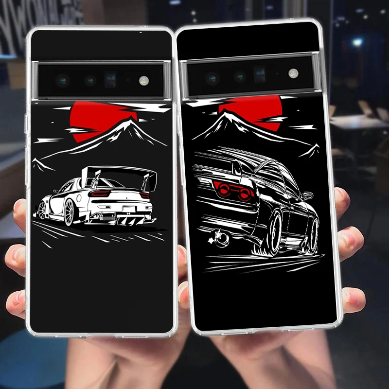 Автомобильный чехол JDM для телефона противоударный силиконовый Google Pixel 9 8 7 6 5 4 XL 7A