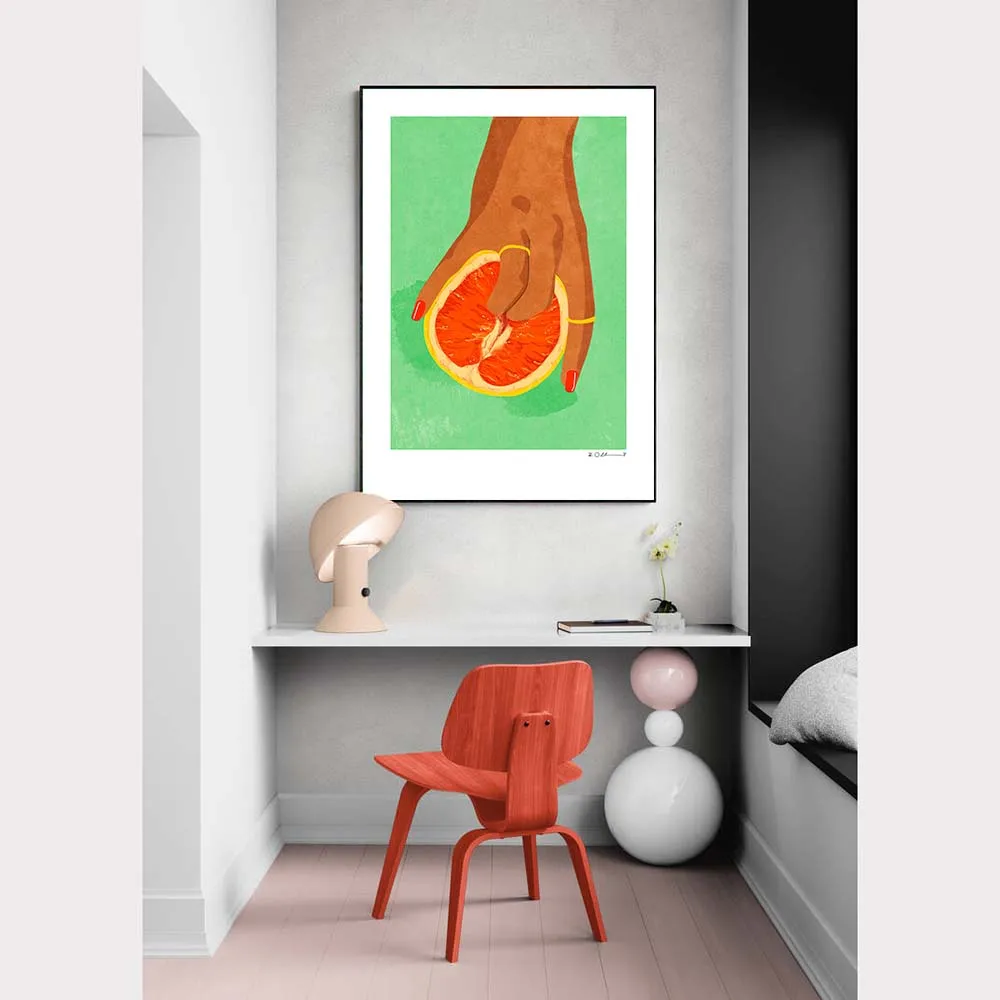 Красочные забавные девушки настенный декор картины фрукты банан красное вино