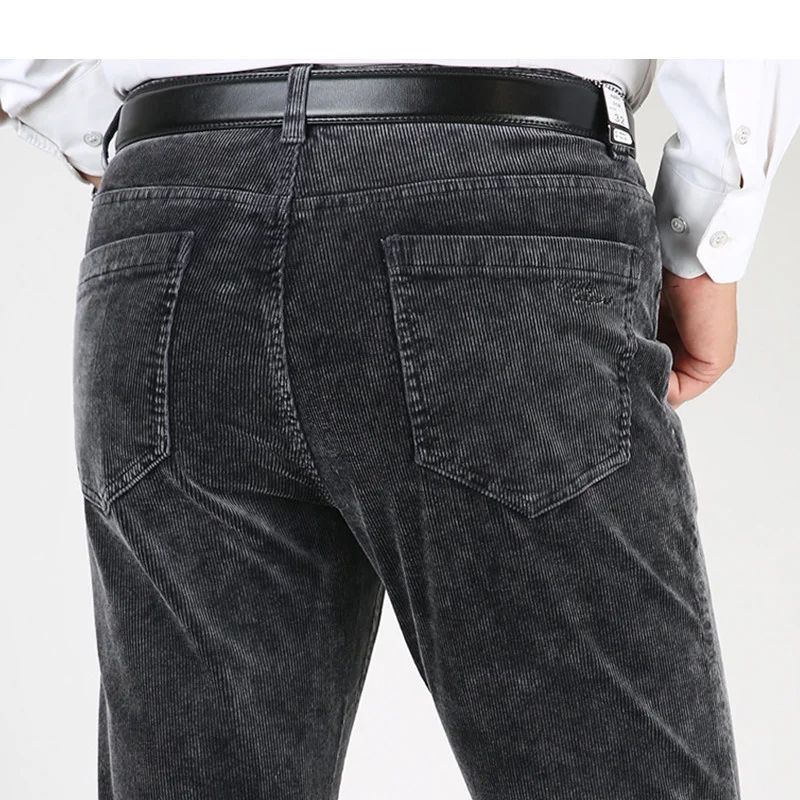Стрейчевые брюки для мужчин Прямые классические свободные деловые с высокой