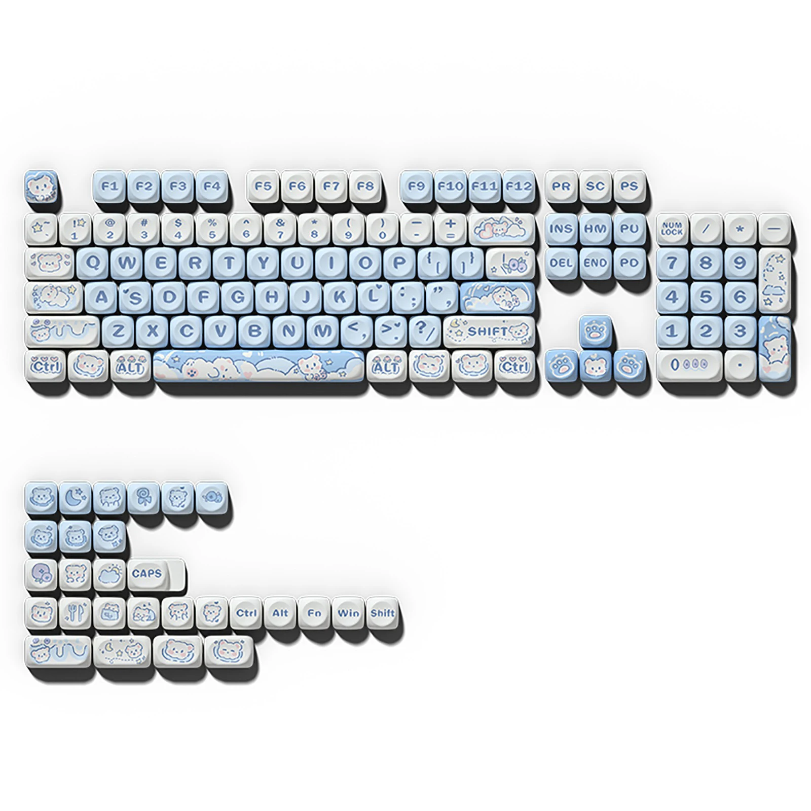Фото Колпачки для клавиш с рисунком панды, аниме PBT MOA Profile, колпачки для клавиш Cherry Mx Switch, механическая клавиатура, колпачки для клавиш, аксессуары на заказ №5
