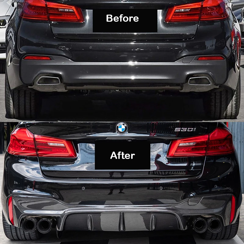 Квадратный выхлопной трубы для BMW G30 G31 525 528 530 4 выхода Круглый из углеродного