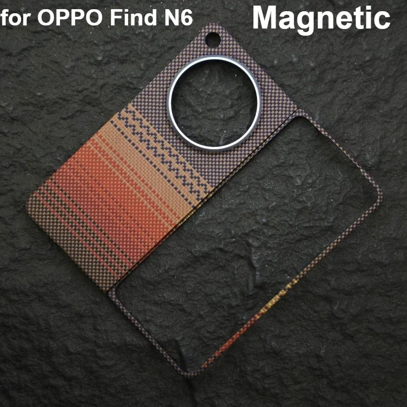 Фото Магнитный чехол для Oppo Find N6 из арамидного углеродного волокна, ультратонкий чехол для Oppo Find N6, чехлы для мобильных телефонов. №1