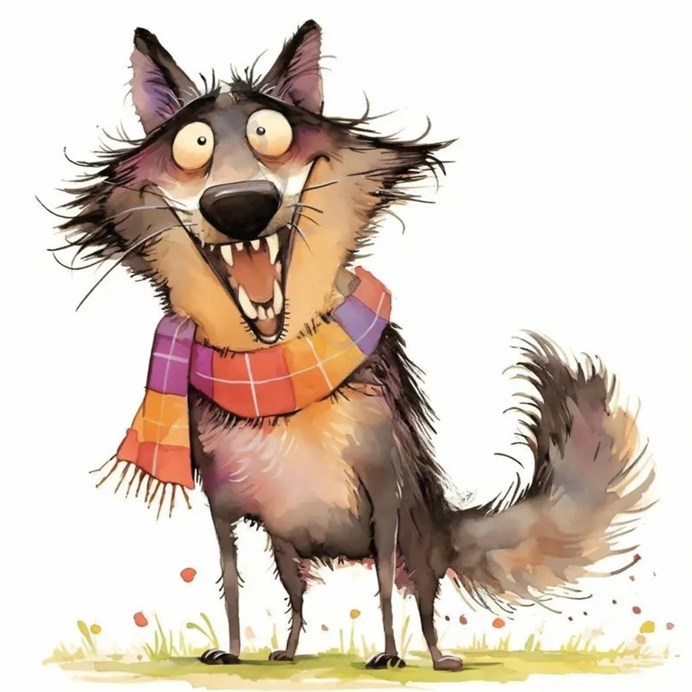 1 шт., странный забавный волк с широкими глазами, украшение для комнаты, гостиной, спальни, наклейки для туалета, наклейки на стену