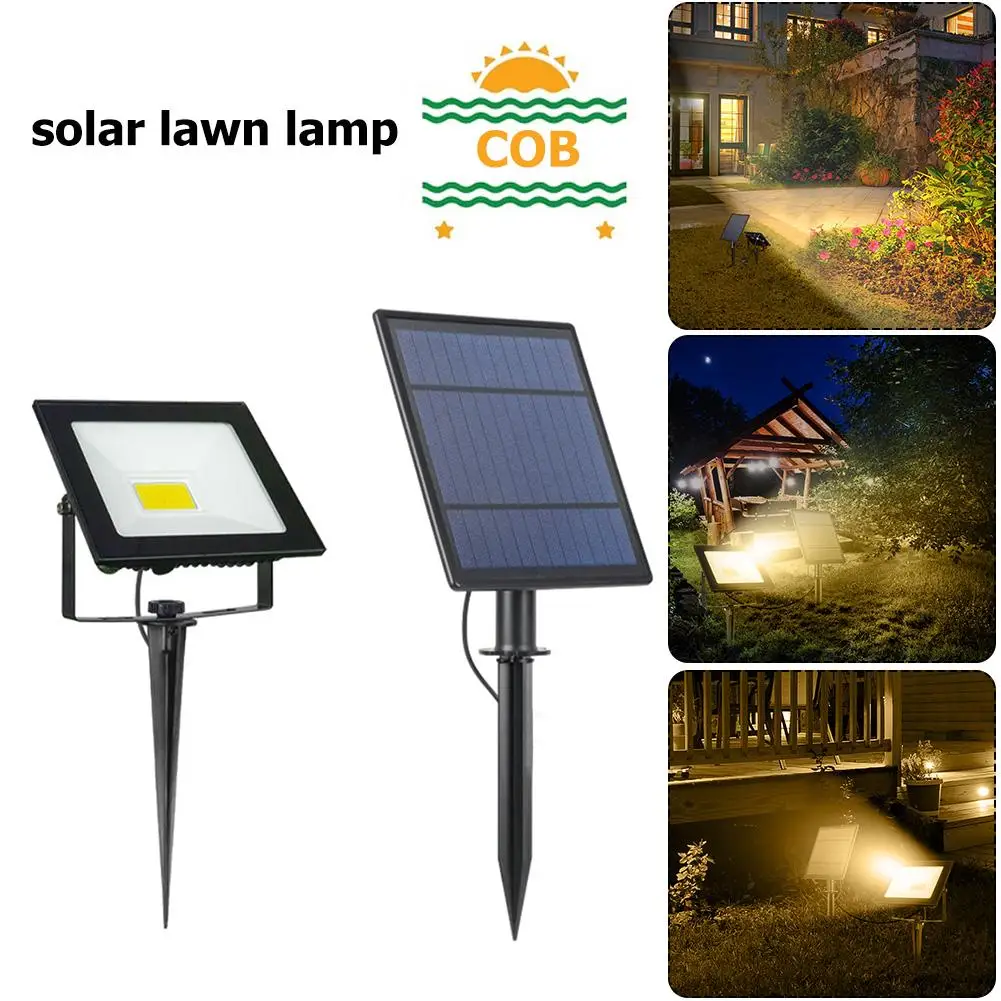 

LED COB4W Solar Stick Light Lawn Waterproof Spike Stable Performance Charging Overload Protection Outdoor Garden Path Yard Decor