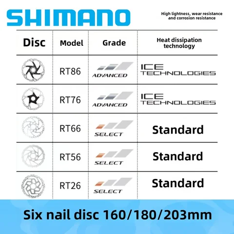 Shimano XT SM-RT86 SLX RT76 RT26 RT56 RT66 Ротор Ice Technology Тормозной диск 6 болтов 160/180/203 мм для аксессуаров для велосипедов MTB
