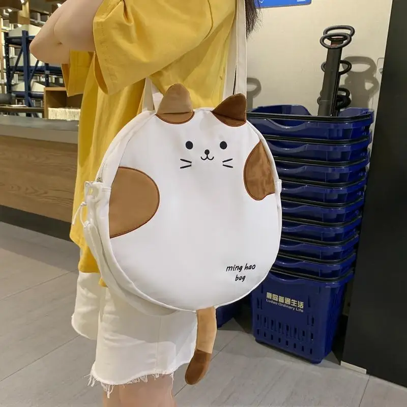 

Cute Canvas Bag Female Large Capacity Shoulder Bag Cartoon Crossbody Bags School Bags for Girls College Tote Bag Bolsas De Mujer