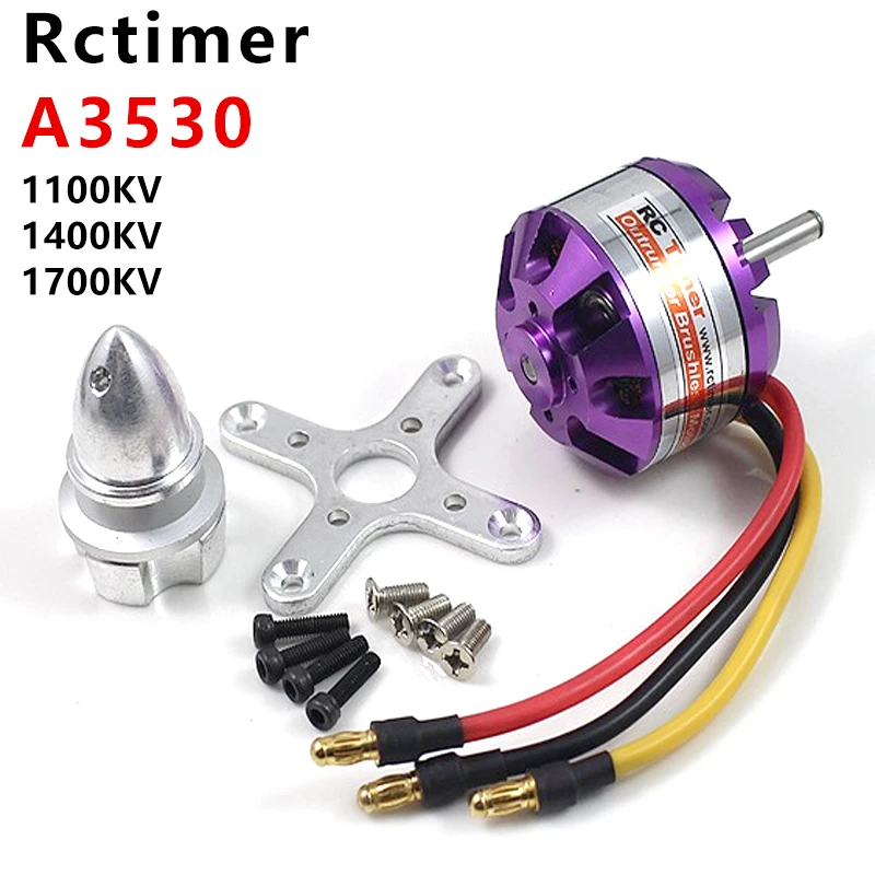 Rctimer A3530 3530 бесщеточный двигатель 1100KV 1400KV 1700KV Outrunner 1/4 шт RC совместимый 2-4S Lipo 30A ESC FPV