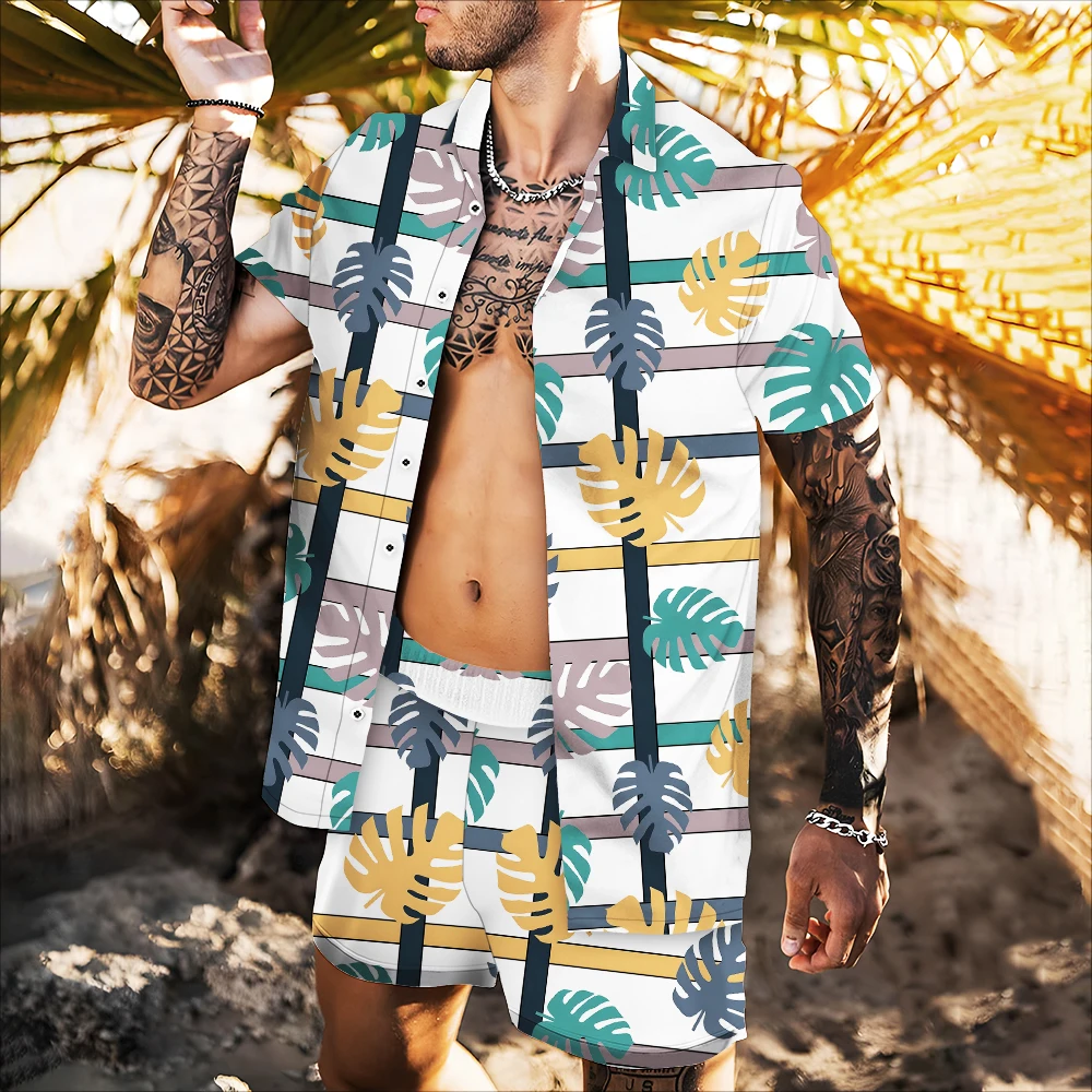 

Summer 2022 New Short Sleeve Top Floral Shirt 3D Print Hawaiian Beach Vacation Fashion Loose Trend Retro Hip Hop Style