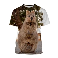 summer mens 3d kangaroo print t shirt casual cute round neck short sleeves