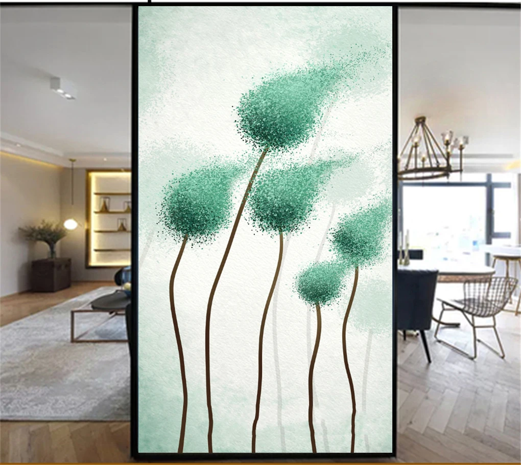 

Декоративная пленка для окон, тонировка растений, цветов, витражных стекол, наклейки без клея, статическая липкая матовая пленка для окон, т...