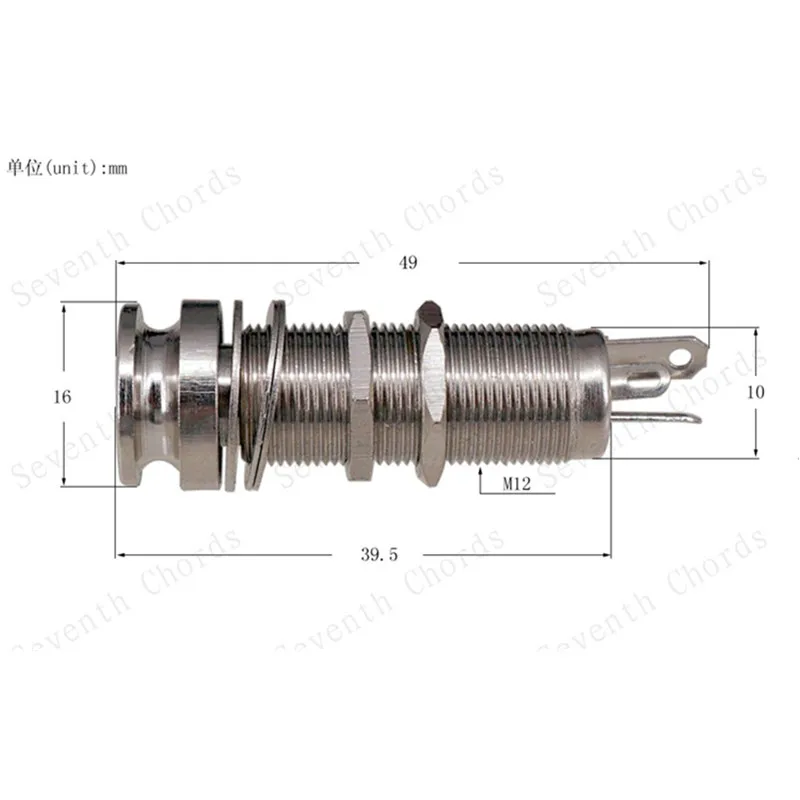 Хромированный цилиндр с резьбой для гитары басовый ремешок выходной входной