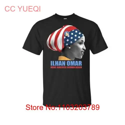 ГОРЯЧИЙ! Ilhan Omar - Рубашка Make America Human Again S-5XL черная новая