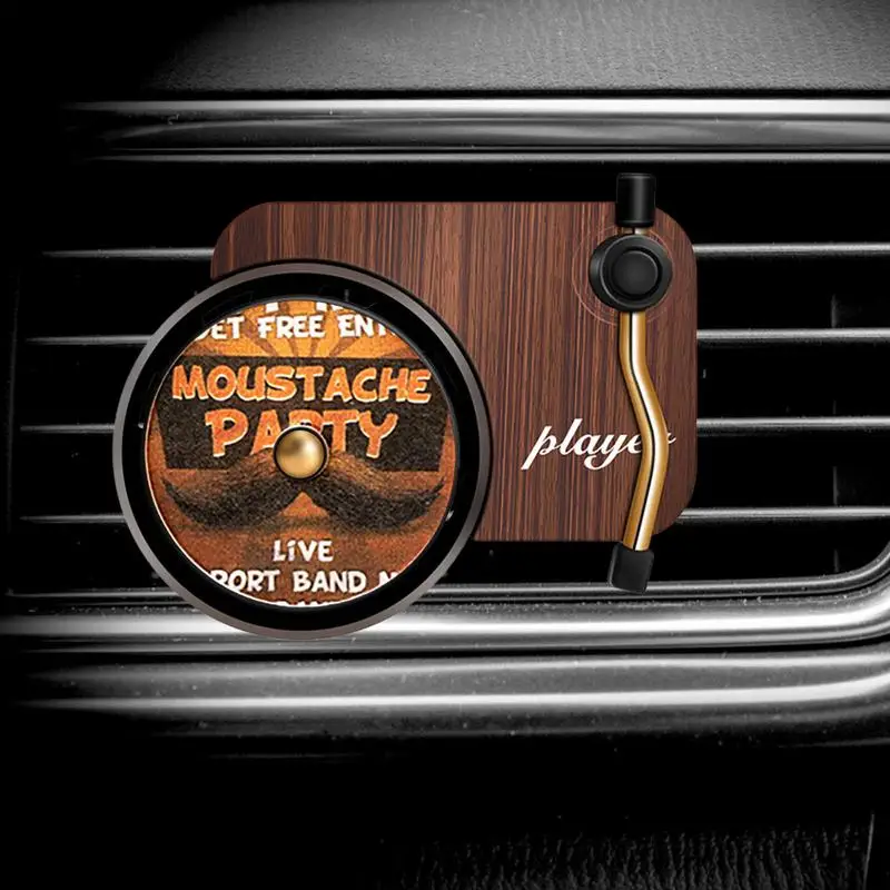 Car Air Outlet Aromatherapy Fragrance Car Interior Ornaments Spinning Vintage Record Player Perfume Long Auto Lasting Fragrant