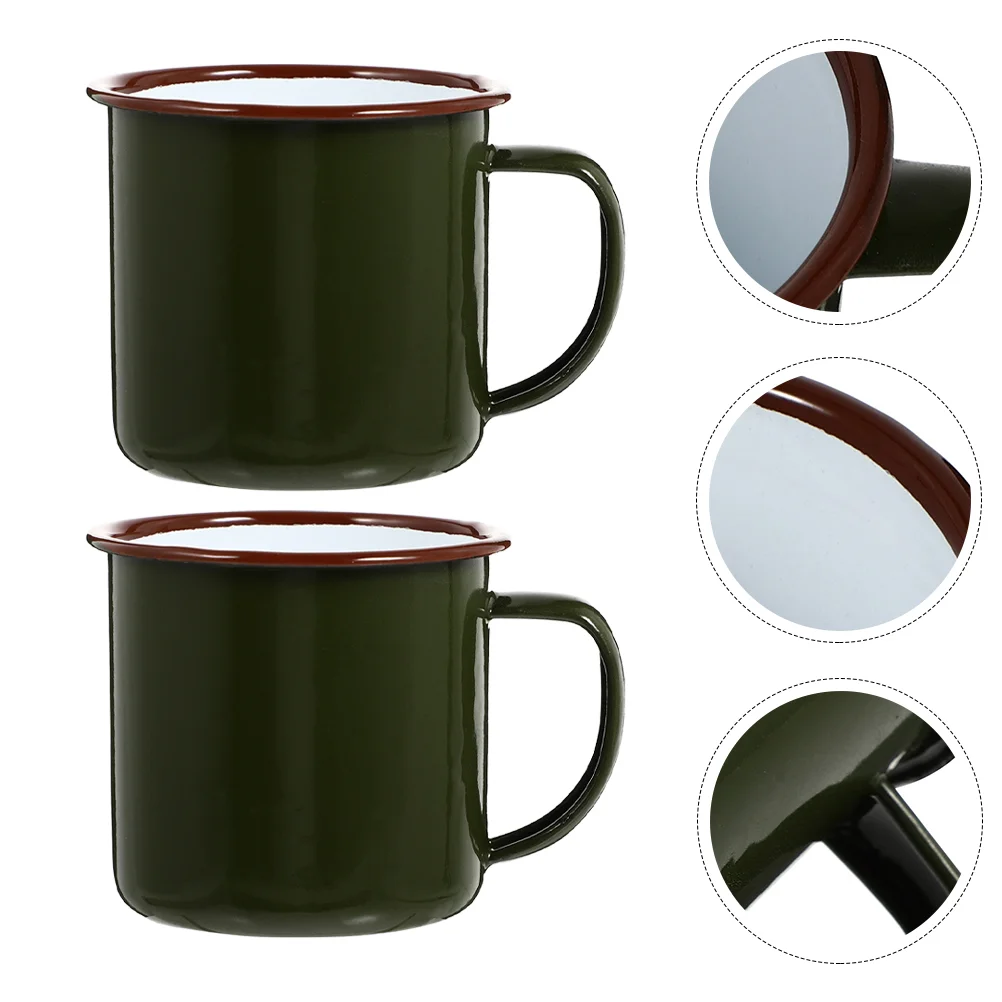 

2Pcs Mug Coffee Accessory Empty Water Bottles Iron Coffee Mug Backpacking Jar Flat Bottom Coffee Mug Novelty Mug