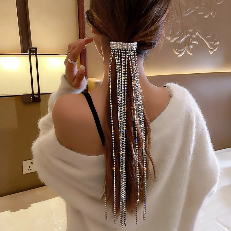 

South Korea East Gate Diamond Tassel Hair Card New Temperament Belt Design Net Red Fashion Jewelry Female