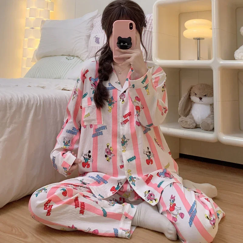 Микки Мяомяо дом весенние новые пижамы мультфильм милая домашняя одежда дышащие