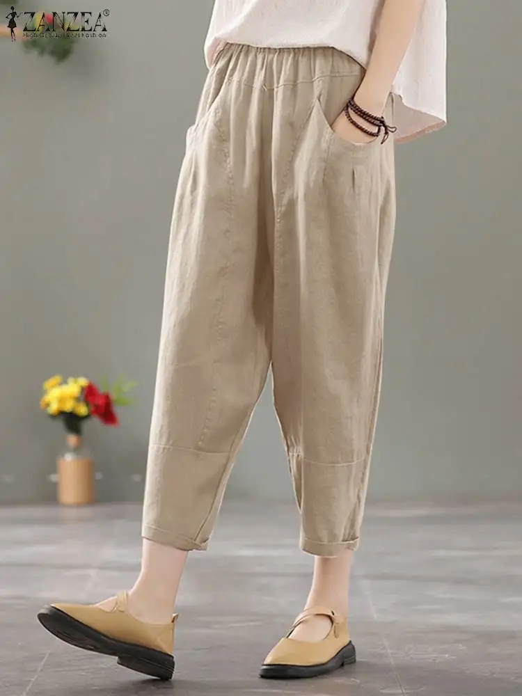 

Брюки-султанки Женские однотонные с поясом на резинке