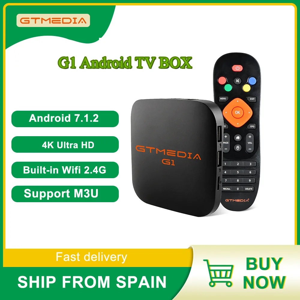 

GTMEDIA G1 G4 PLUS Android Box 4K HD HEVC H.265/1080P Amlogic S905W 1+8GB Built-in Wifi 2.4G HDMI Set Top Box GTplayer TV Box