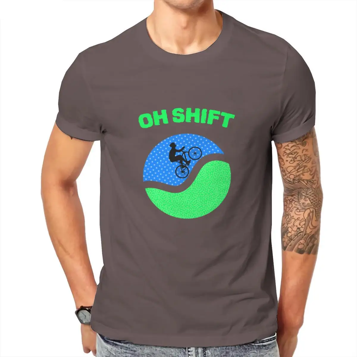 

Wholesale Oh Shift Funny Biking Mens Ringer T-Shirt Printing Fashion Gothic Vintage Men Clothing 104891