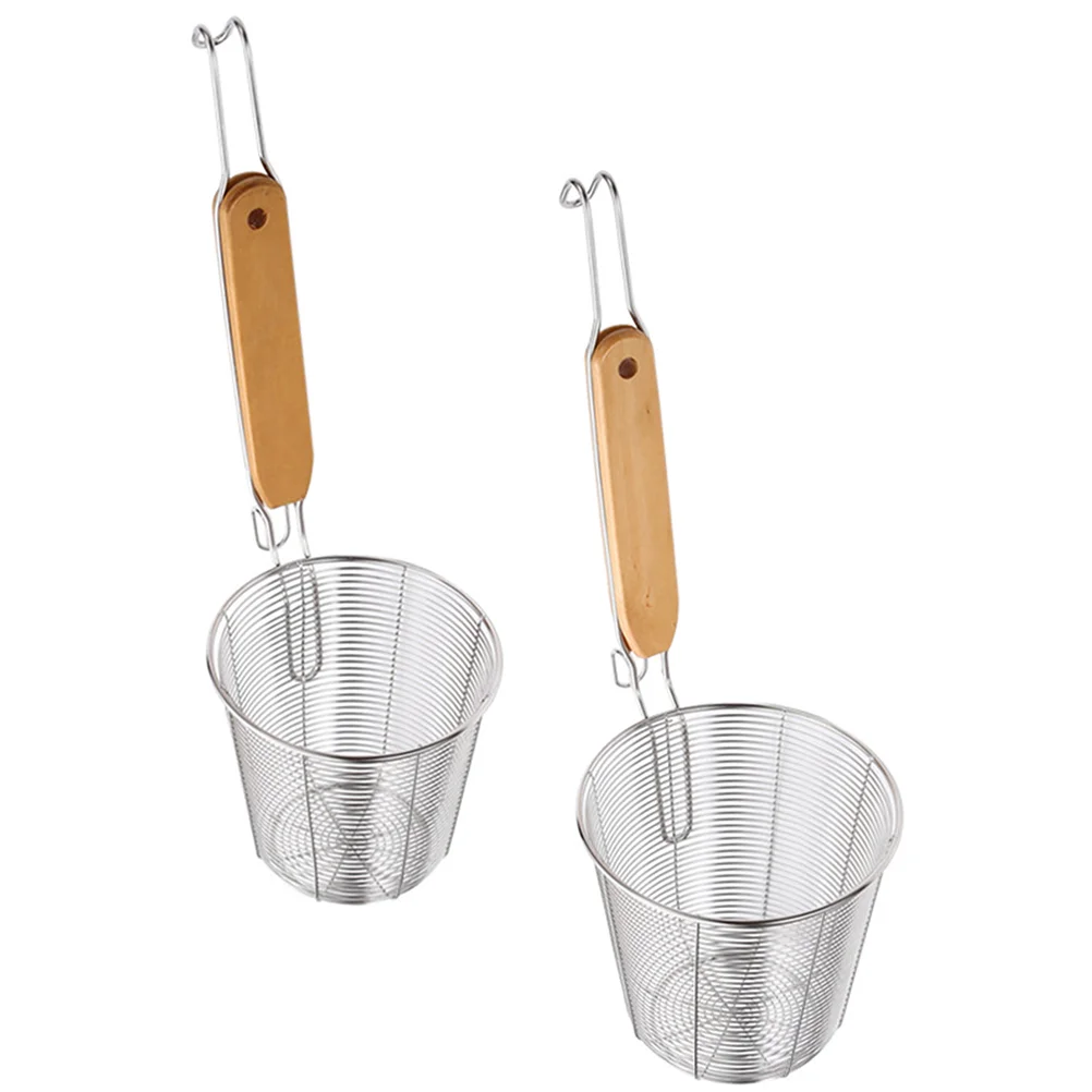 

2 Pcs Stainless Steel Colander Tools Reusable Flour Wire Practical Cookware Household Food Strainer Durable Drainage