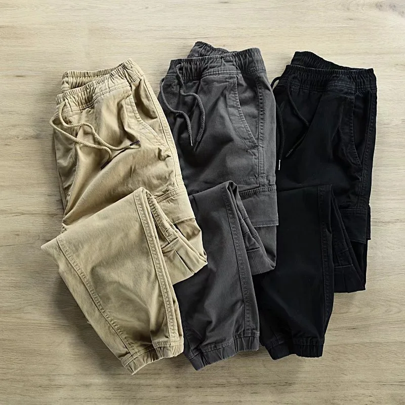 

Брюки-карго мужские с несколькими карманами, трендовые штаны для студентов, Повседневная Уличная одежда в стиле хип-хоп, модные брюки для бега