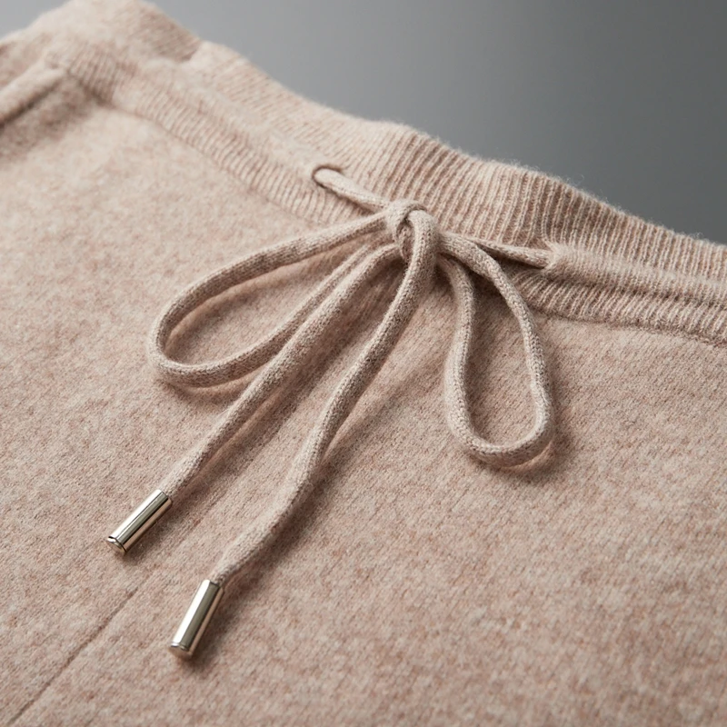 Мужские брюки из 100% мериносовой шерсти осенние и зимние утолщенные с высокой