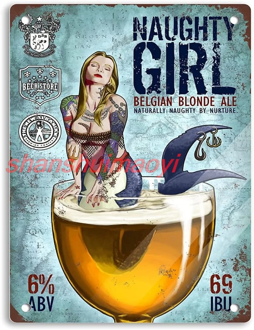 Жестяной знак Sanstar &quotЖенщина Пиво&quot